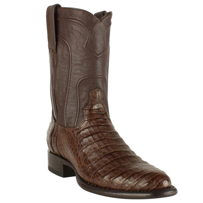 Men’s Caiman Belly Roper Cowboy Boots - Brown