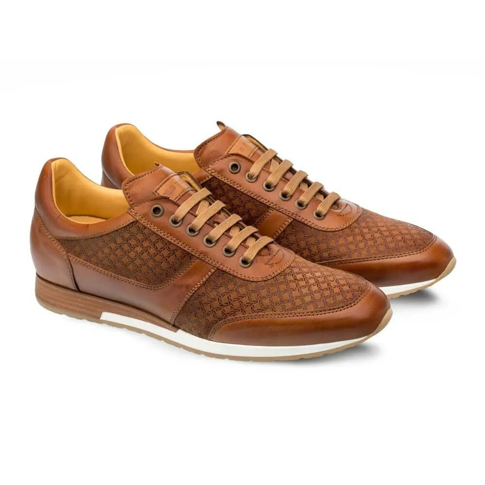 Mezlan Maxim Tan Calfskin & Suede MenŸ??s Sneakers