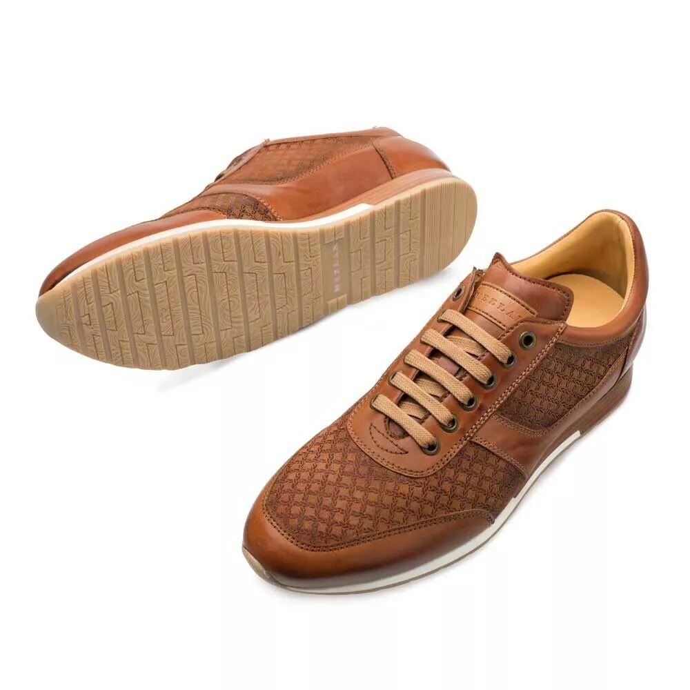 Mezlan Maxim Tan Calfskin & Suede MenŸ??s Sneakers