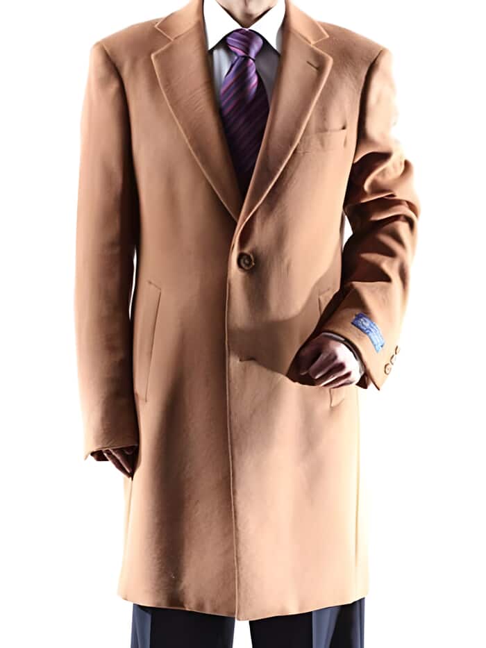 Caravelli Camel Men's Long Topcoat, 3/4 Length