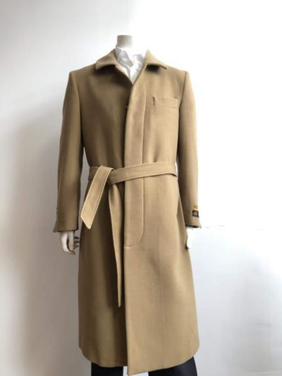 Aero Black Wool Blend Full Length Men's Overcoat