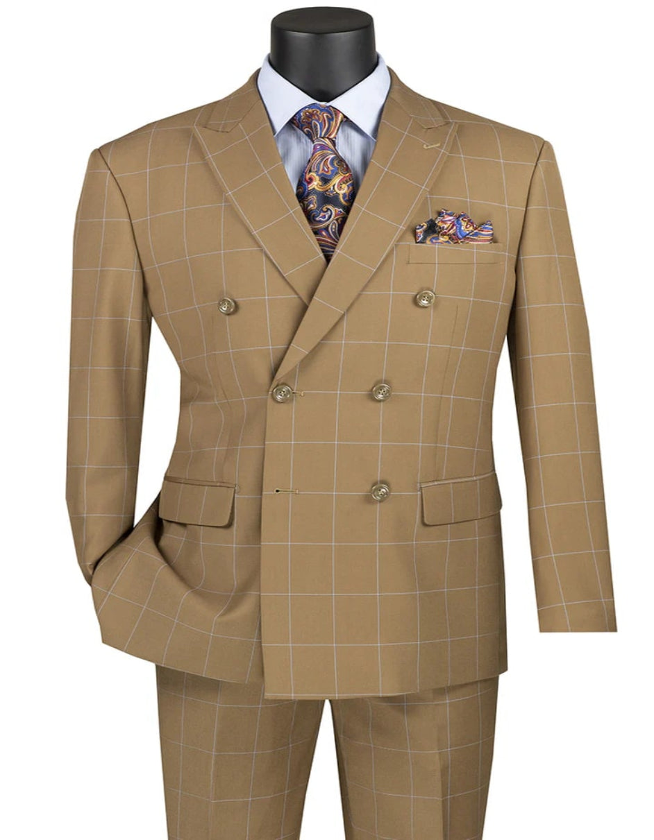 1920s Men's Gangster Plaid Suit with White Vest
