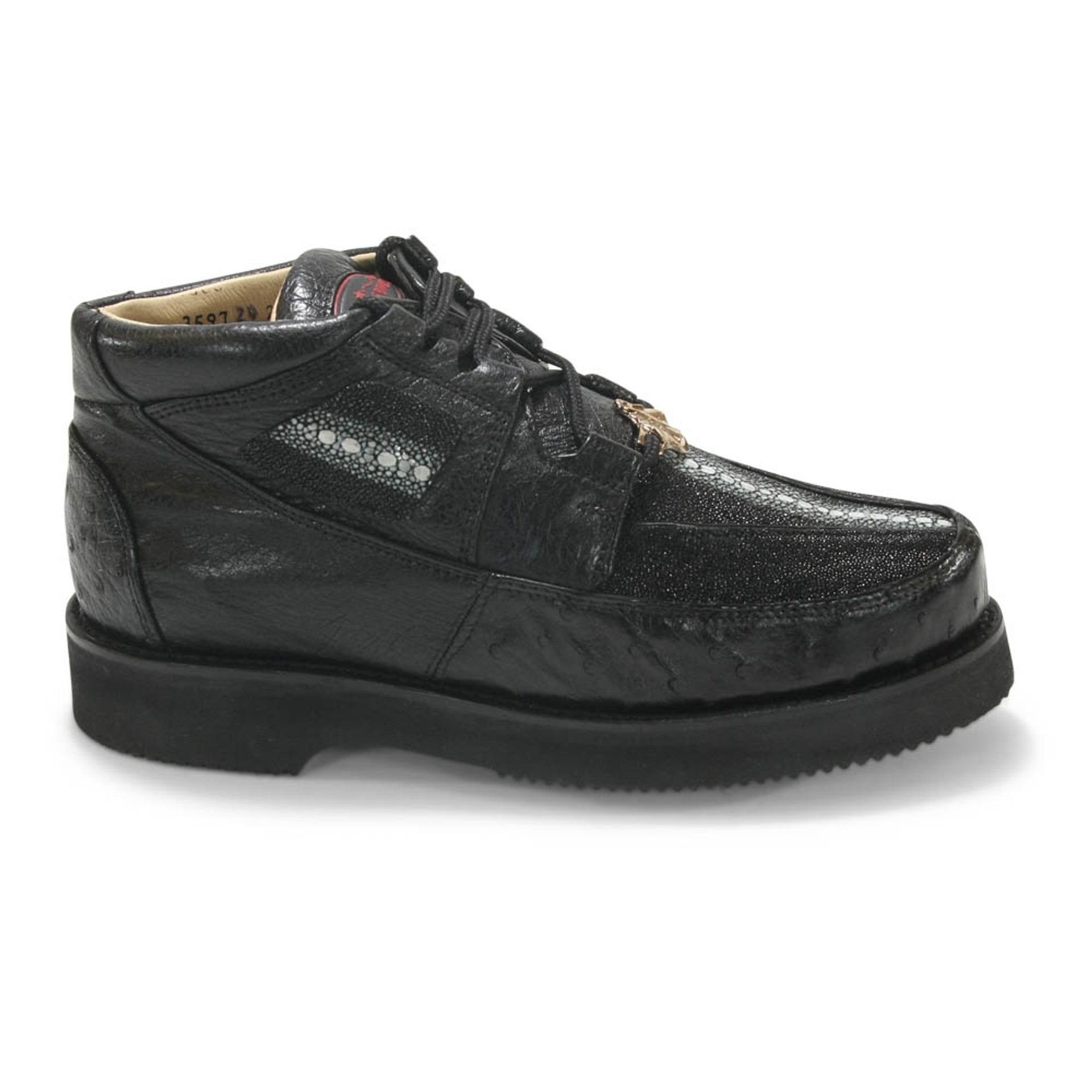 Casual Black Stingray & Ostrich Skin Shoes