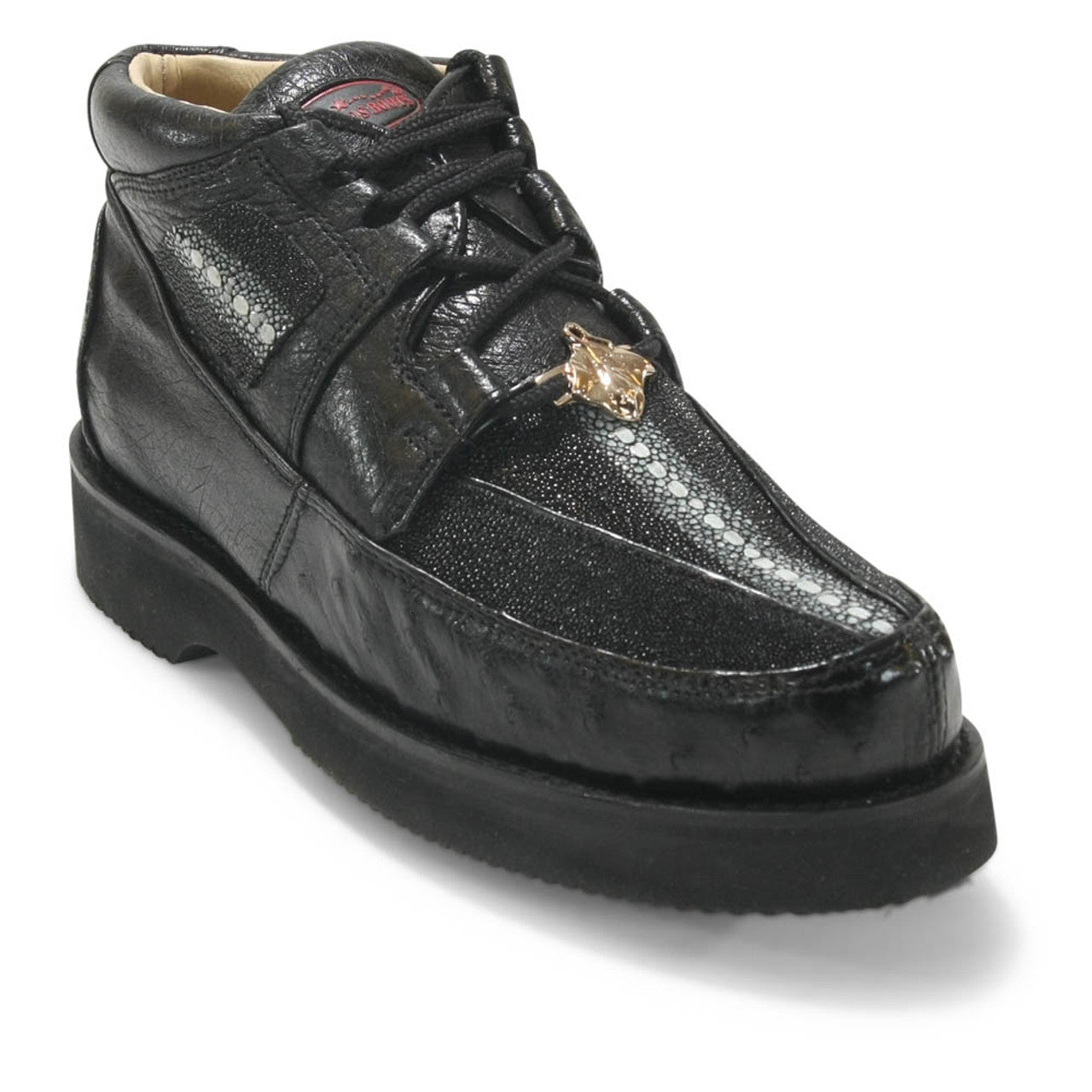 Casual Black Stingray & Ostrich Skin Shoes