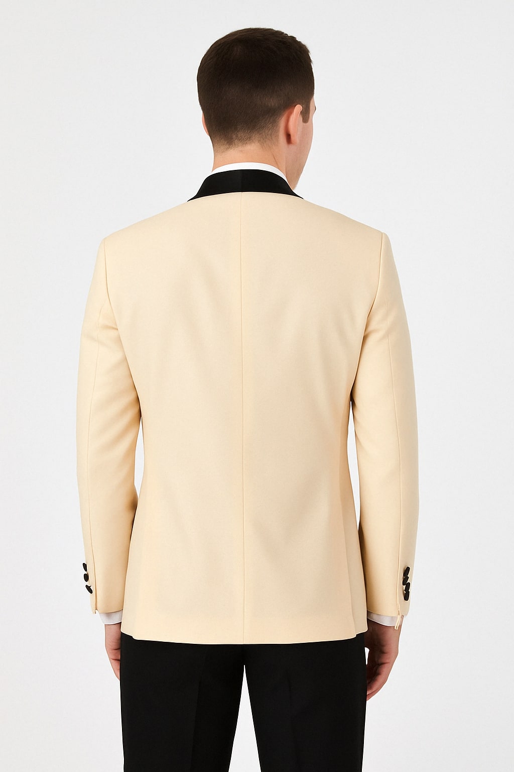 Champagne Tuxedo Jacket with Black Shawl Lapel