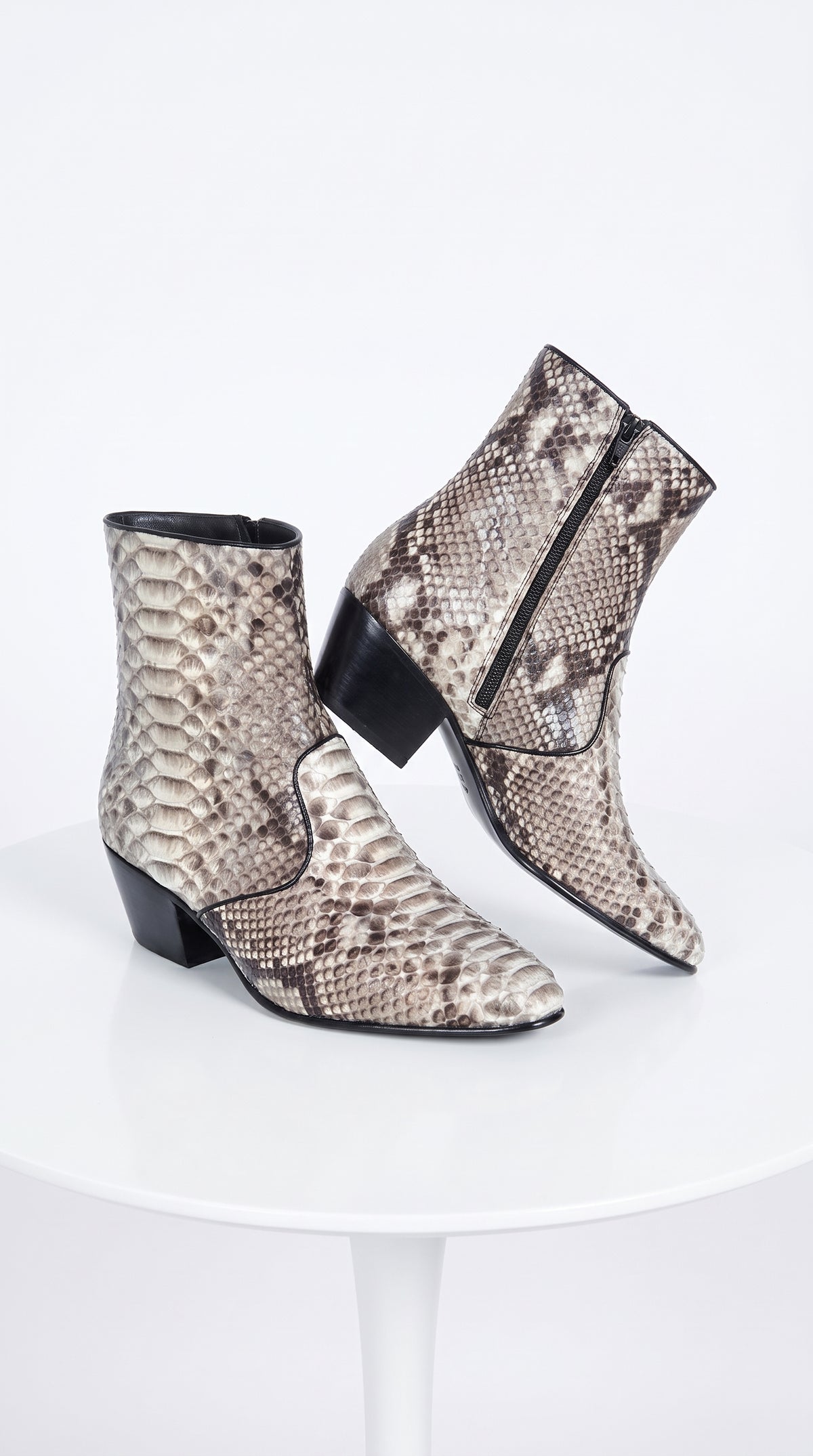 Los Altos Men’s Python Ankle Boots 635749, Exotic Snakeskin Dress Boots for Formal and Western Style