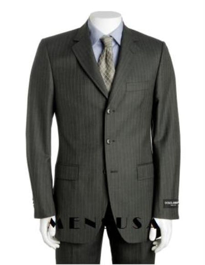 Dark Charcoal Gray Multi Pinstripe Available in 2 or 3 Buttons Style Regular Classic Cut Super 120's Pleated Pants
