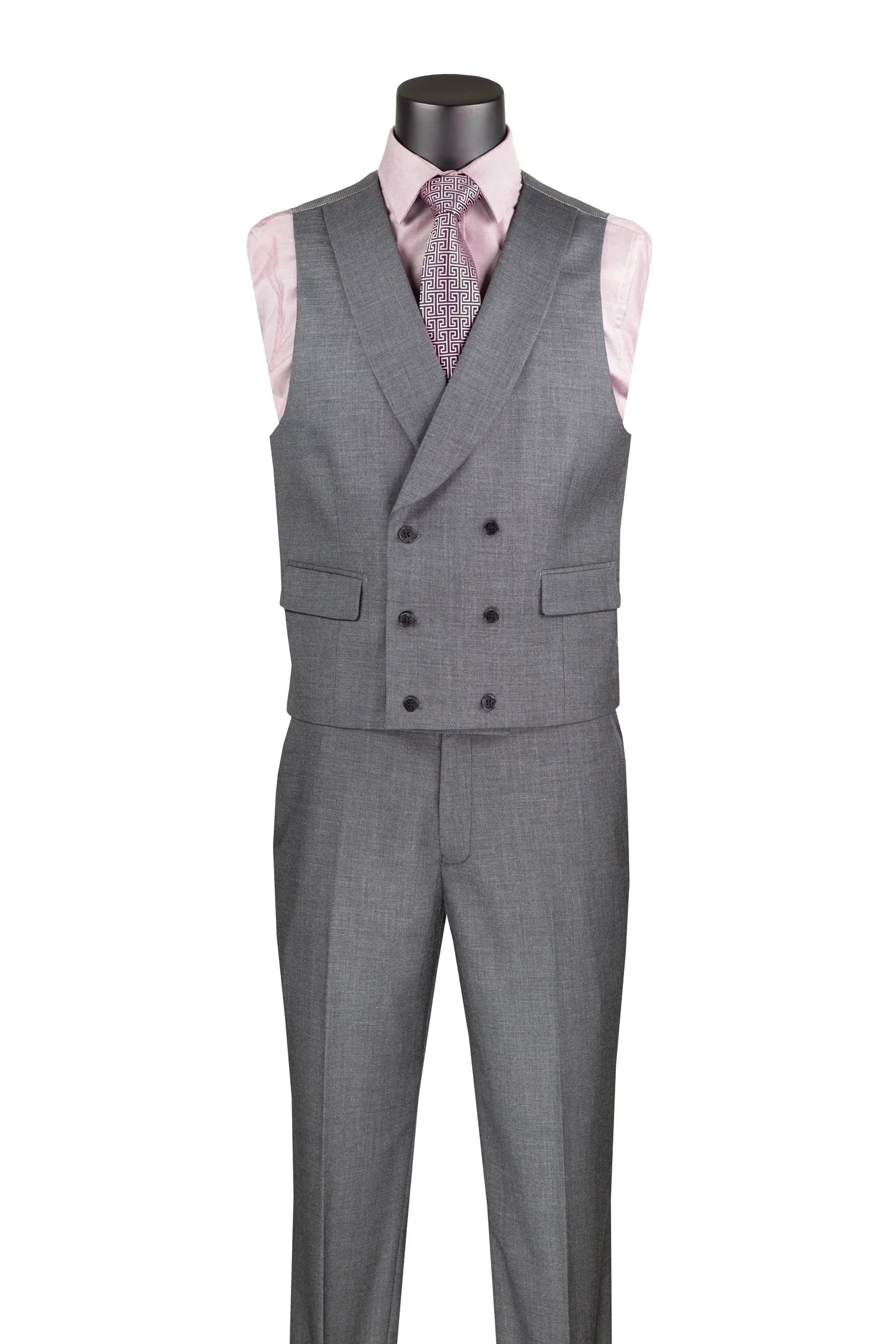 Modern Charcoal 3-Piece Suit with Lapel Vest