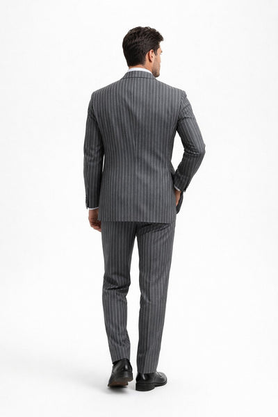 Charcoal Grey Bold Pinstripe 1920s Suit