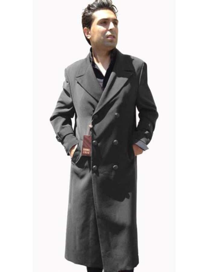 Double Breasted Charcoal Overcoat