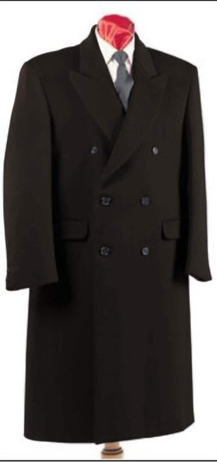 Charcoal Grey Double Breasted Long Coat for Men