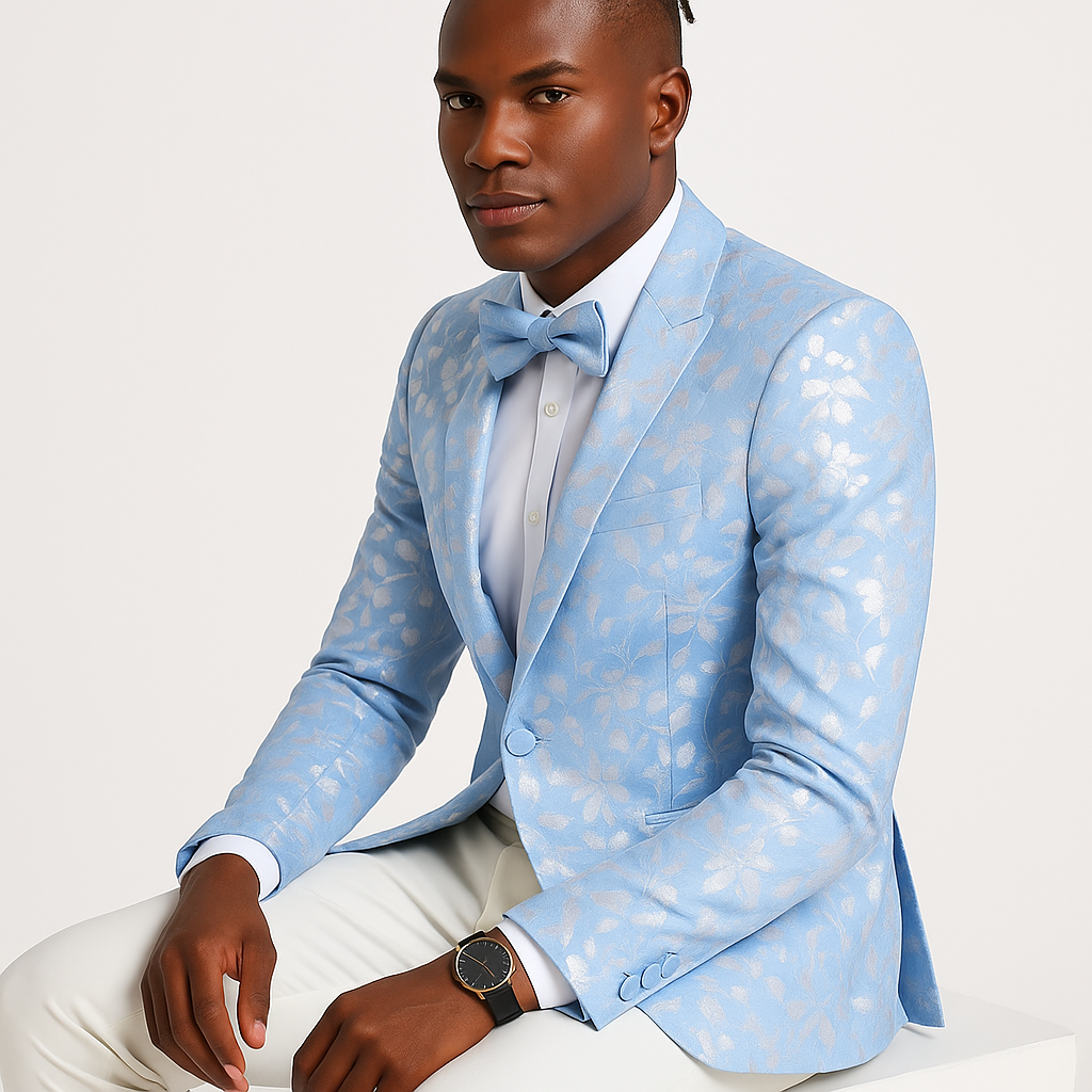 Slim Fit Paisley Foil Tuxedo Dinner Jacket