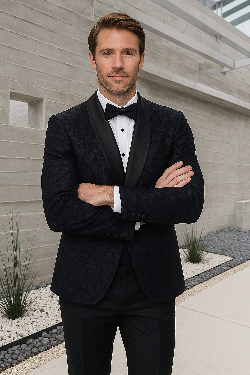 Black Paisley Velvet Smoking Jacket Tuxedo