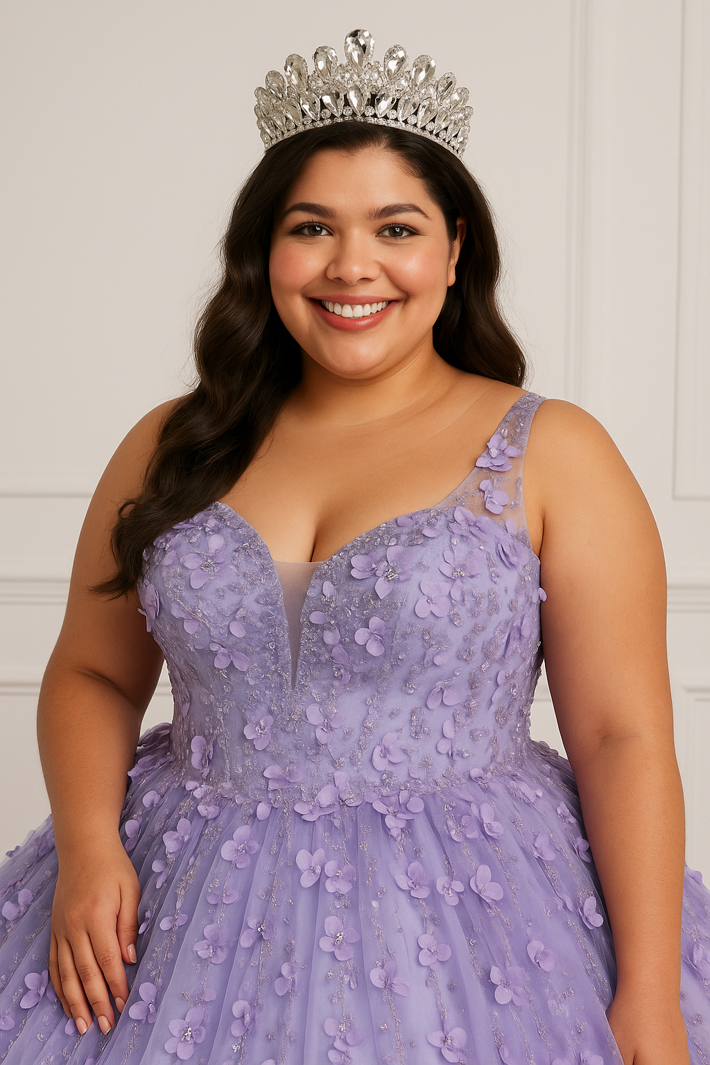 Crystal Teardrop Quinceañera Tiara – Silver Rhinestone Crown