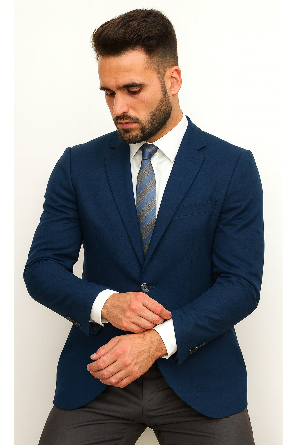 Men's Blue Linen Two Button Cheap Priced Designer Fashion Dress Casual Blazer For Men On Sale Side Vent Jacket Sportcoat Blazer