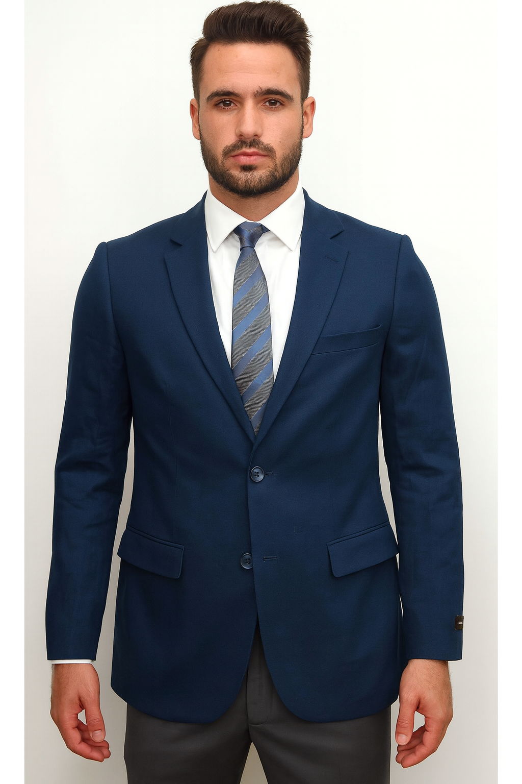 Men's Blue Linen Two Button Cheap Priced Designer Fashion Dress Casual Blazer For Men On Sale Side Vent Jacket Sportcoat Blazer