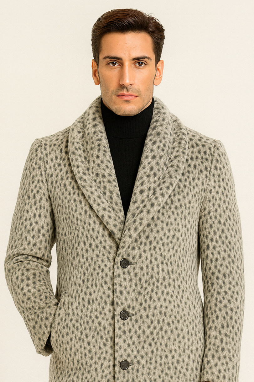 1920s Gangster Leopard Faux Fur Overcoat