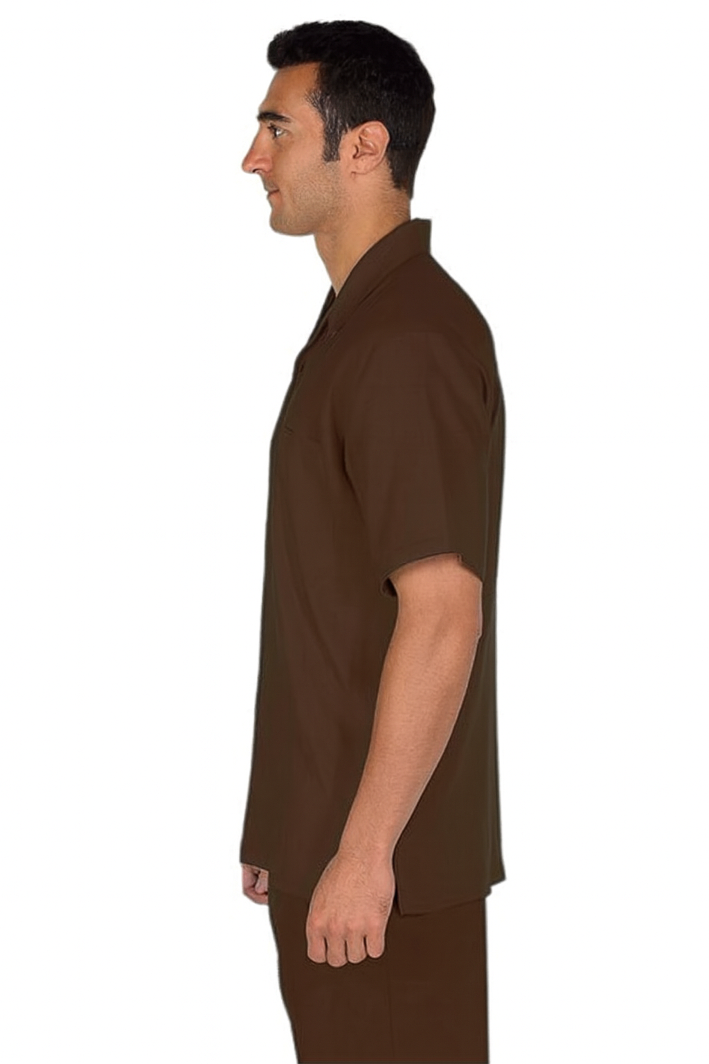 Mens walking suits casual two piece sets Summer Short Sleeve Shirt & Pants Casual Two Piece Mens Walking Outfit For Sale Pant Sets Casual Suit Set Men's Suit 100% Mens Linen Suit - Fabric – Brown