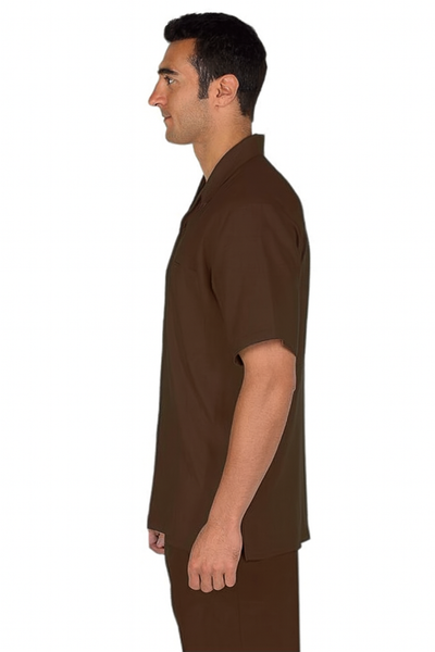 Mens walking suits casual two piece sets Summer Short Sleeve Shirt & Pants Casual Two Piece Mens Walking Outfit For Sale Pant Sets Casual Suit Set Men's Suit 100% Mens Linen Suit - Fabric – Brown