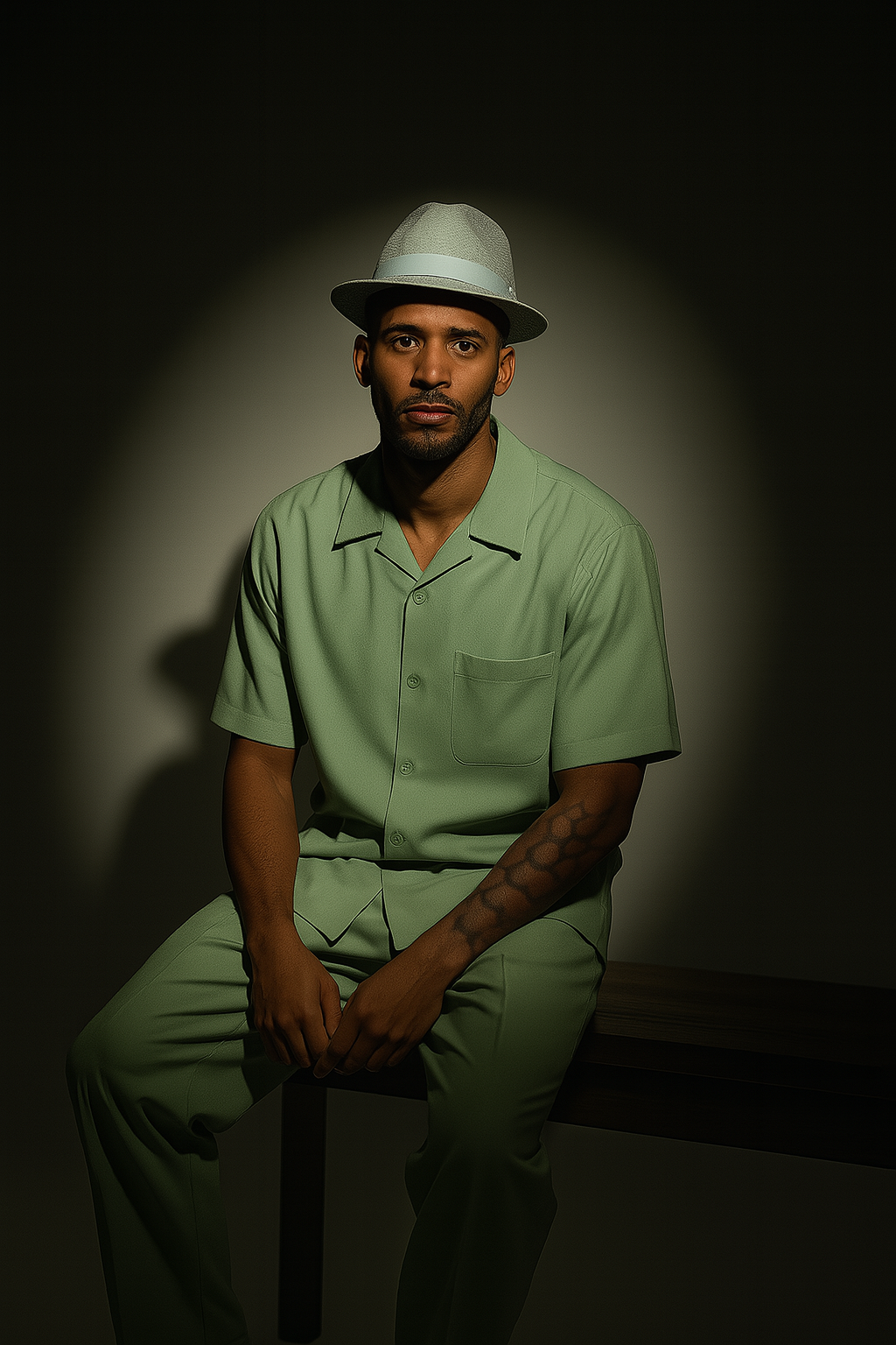 Mens Linen Walking Suit - "Apple Green" Summer Outfit - Mens Linen Suit
