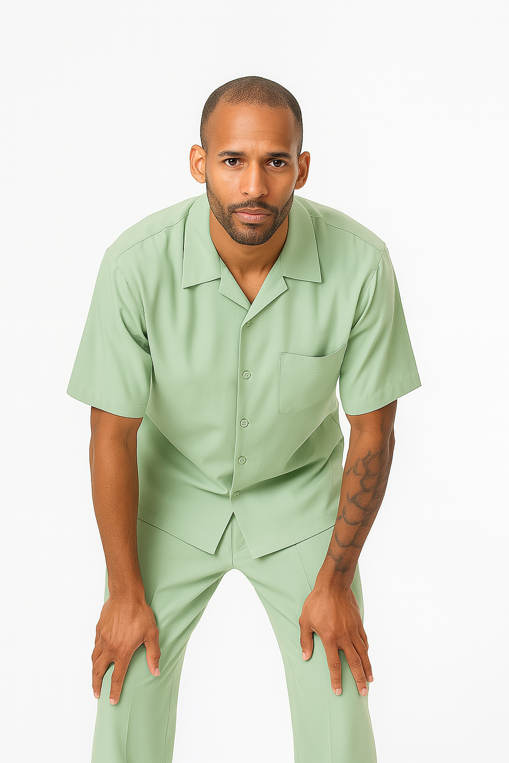 Mens Linen Walking Suit - "Apple Green" Summer Outfit - Mens Linen Suit