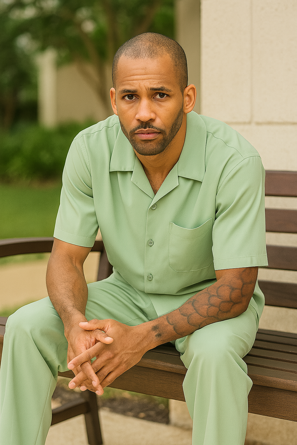 Mens Linen Walking Suit - "Apple Green" Summer Outfit - Mens Linen Suit