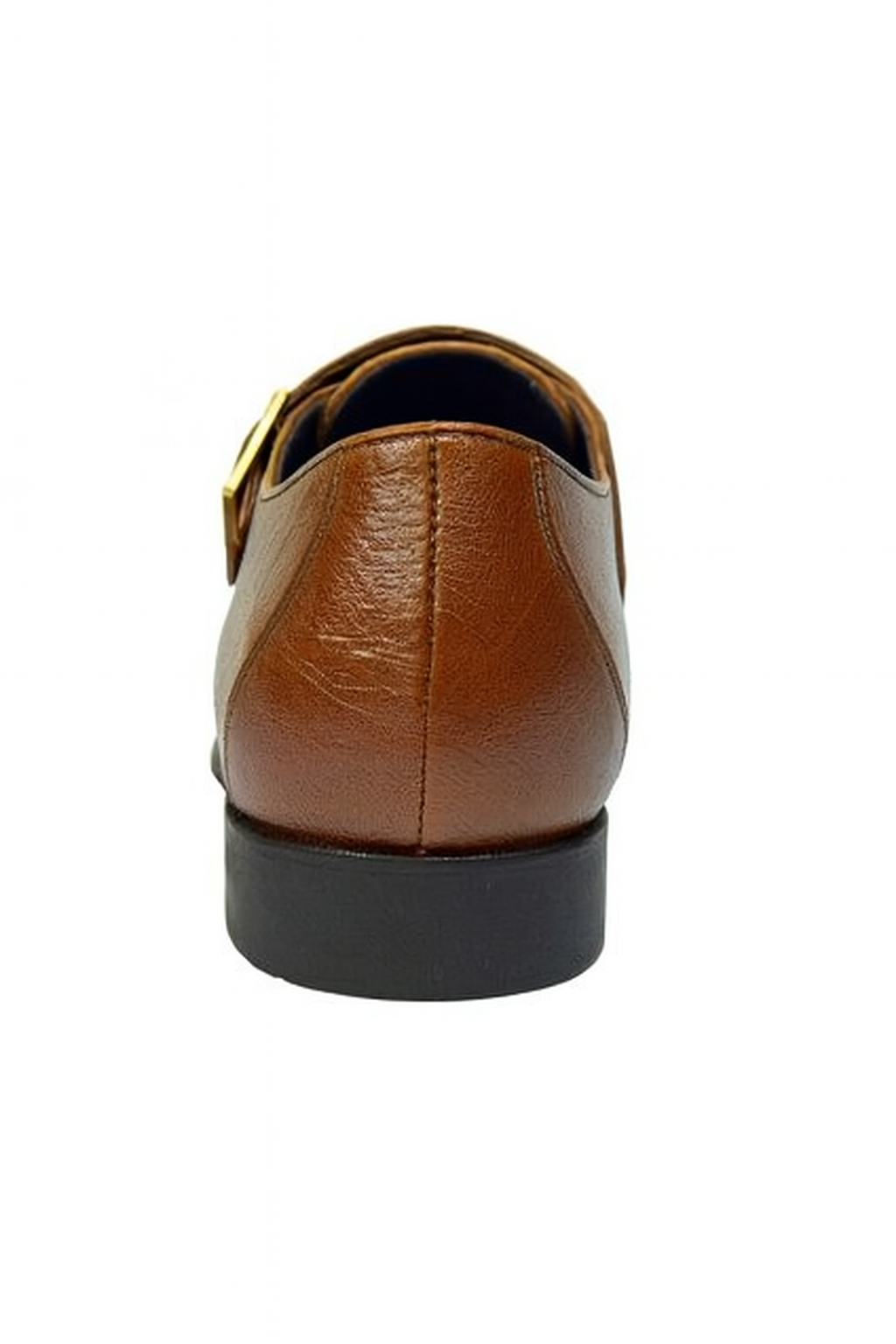 Men's Brown Genuine Ostrich Monk Strap Leather Shoes - Men's Buckle Dress Shoes Mens Ostrich Skin Shoes