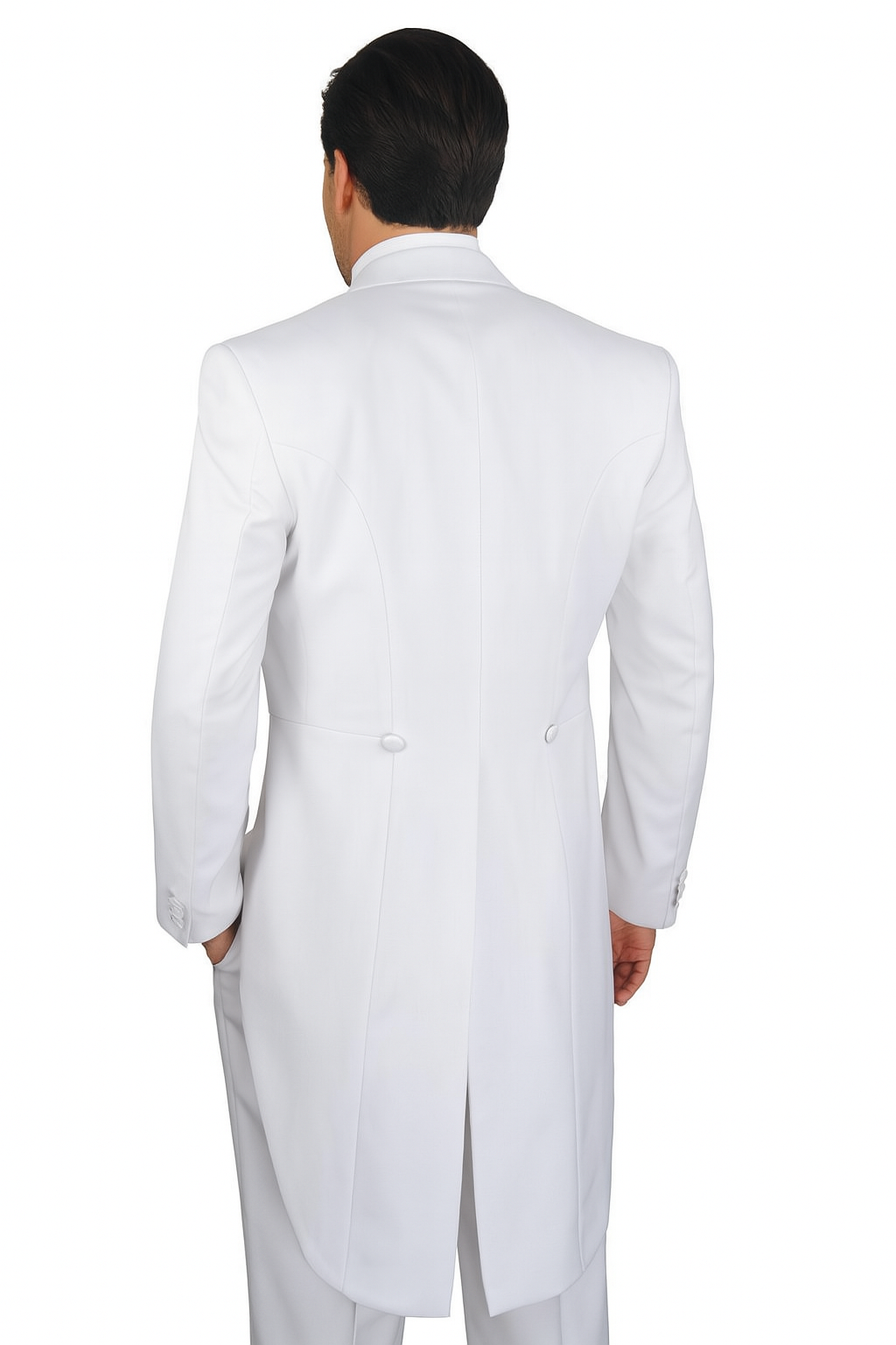 Mens Tailcoat White Tail Tuxedo With Lapelled Vest Available Peak or Collar