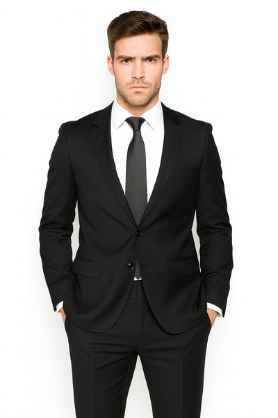 Alberto Nardoni Black 3 Pieces Summer Linen Wedding/Groom/Groomsmen Suit Jacket & Pants & Suit 2 Buttons Suit