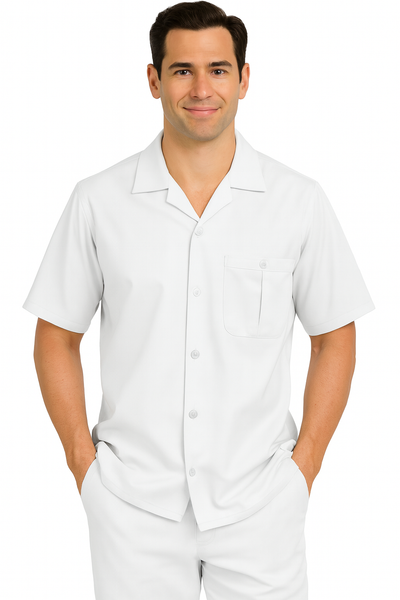 Mens Walking Suit - Big and Tall Casual Suit - White Suit Up to 6XL Pants