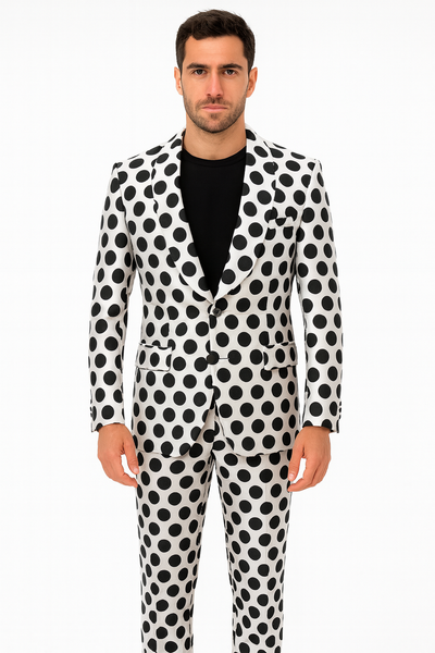 Mens Tuxedo Dinner Jacket - White ~ Black