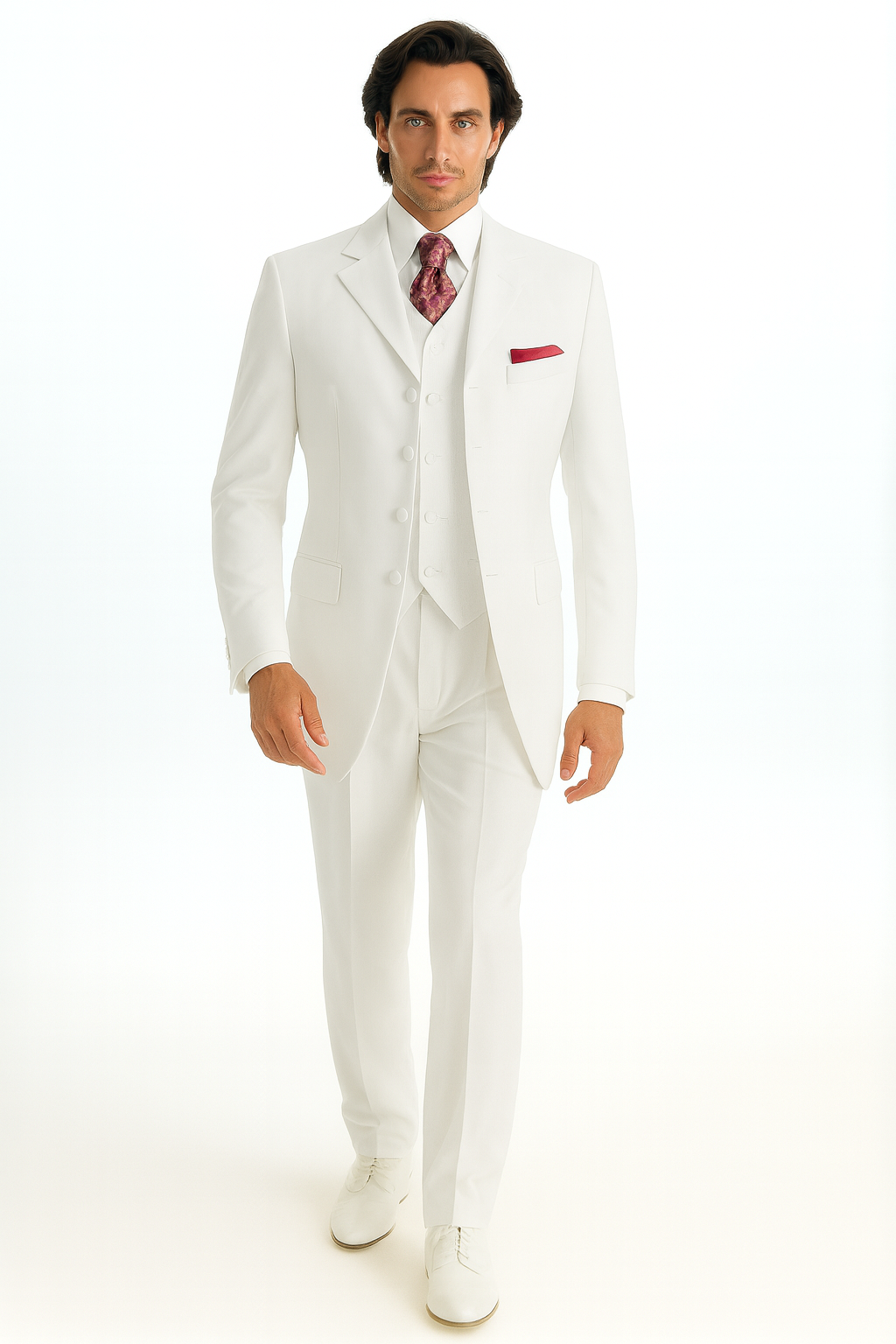 Men's 3 Piece Fashion Suit - Vested 3 Piece Zoot Suit - Three Piece Suit