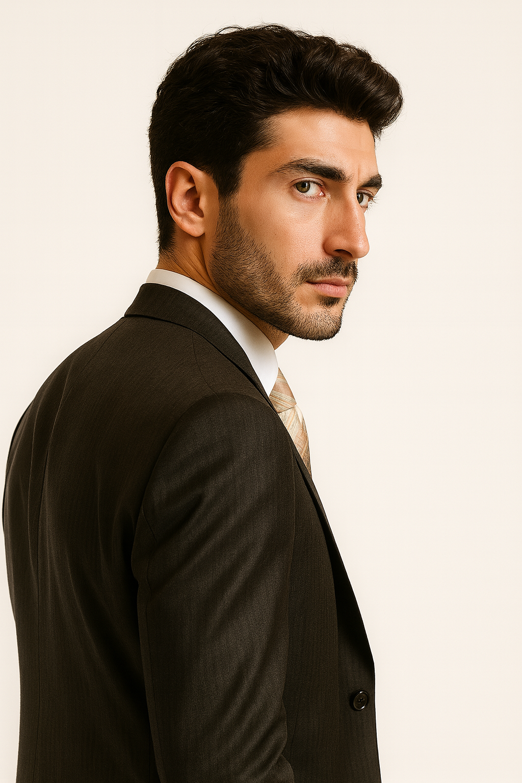 Men's 3pc Suit Brown Pinstripe Suit Brown 2 Piece Suits - Two piece Business suits Suit