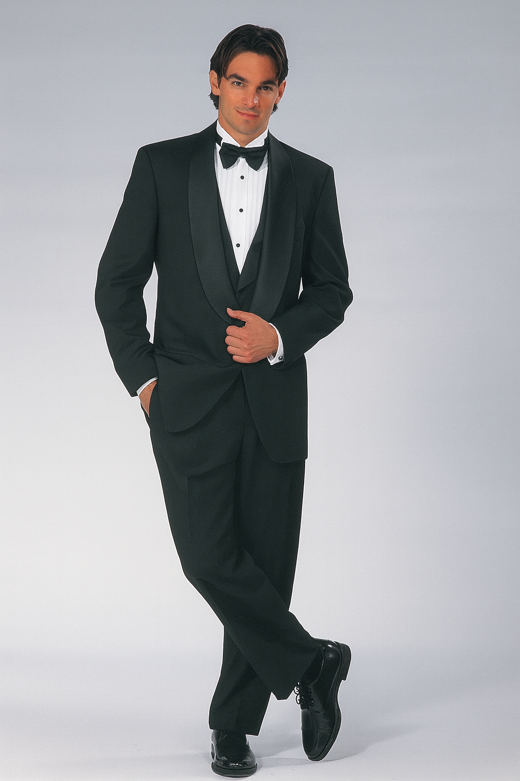 Big and Tall Tuxedo Mens 1 Button Renaissance Shawl Prom Black Tuxedo