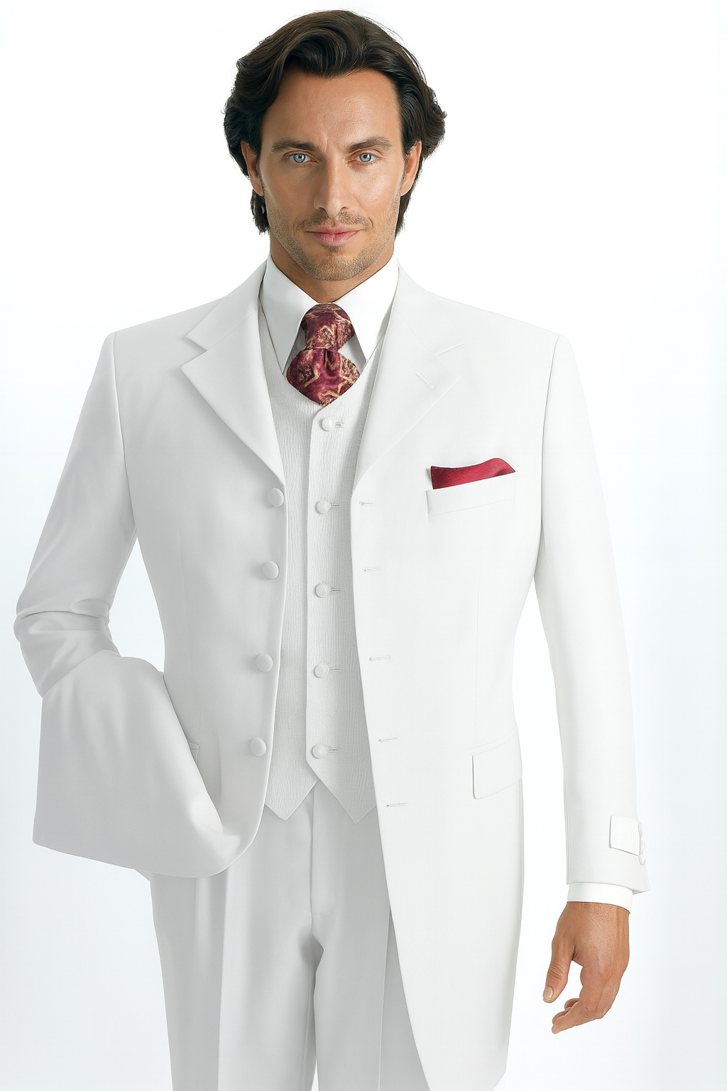 Men's 3 Piece Fashion Suit - Vested 3 Piece Zoot Suit - Three Piece Suit