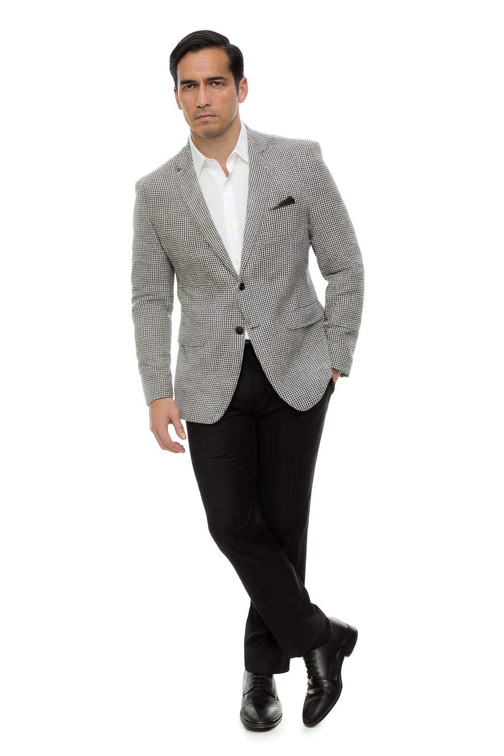 Houndstooth Blazer - Mens Small Houndstooth Wool Sport Coat