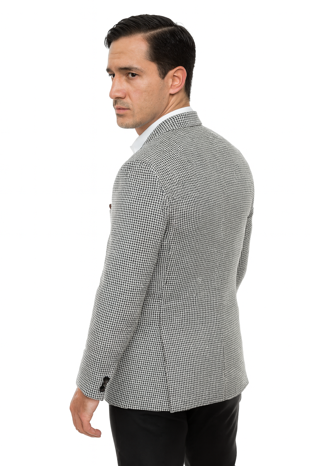 Houndstooth Blazer - Mens Small Houndstooth Wool Sport Coat