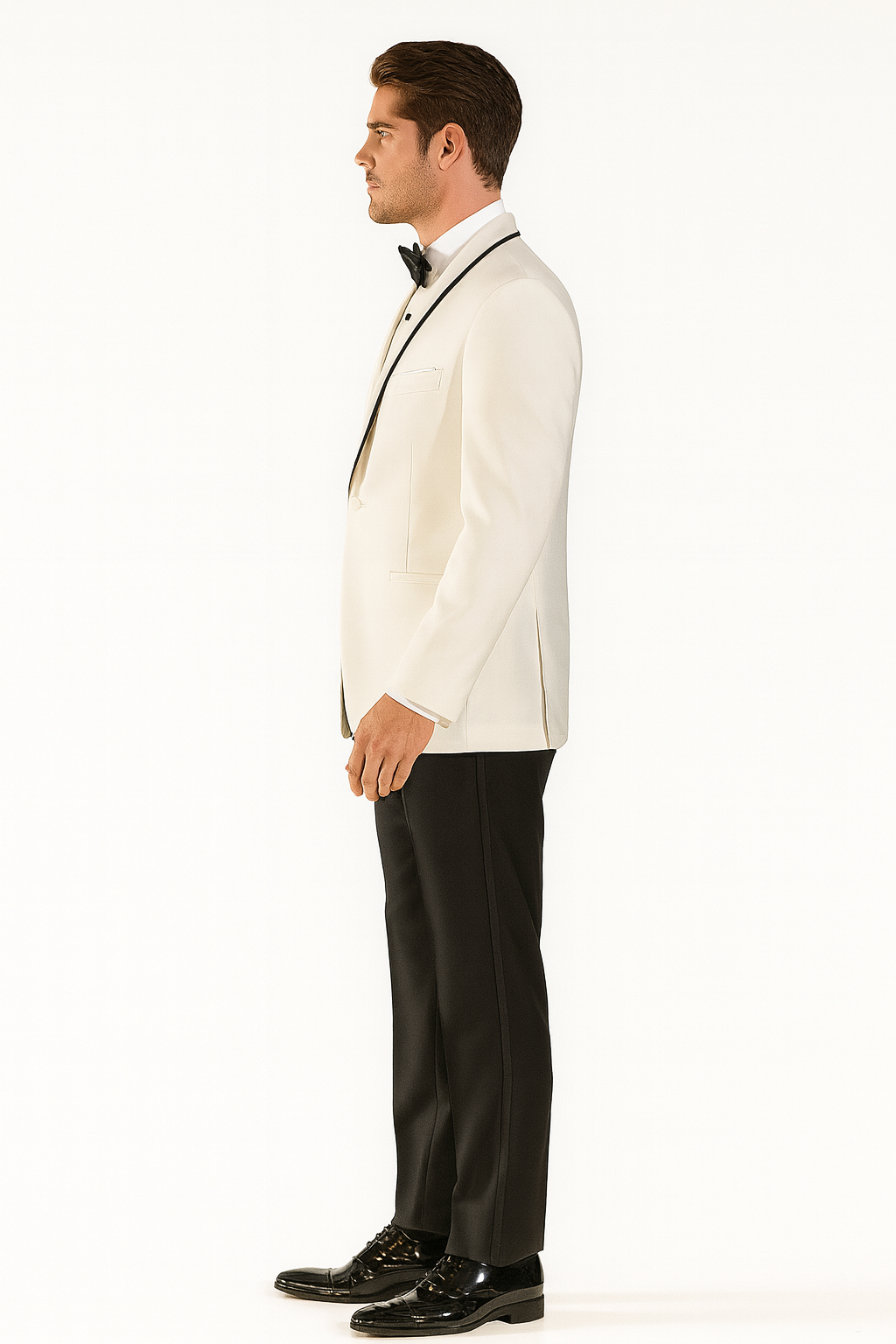 Men's One Button Ivory Tuxedo Suit
