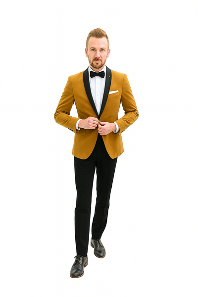 Light Brown Velvet Tuxedo + Matching Bow Tie