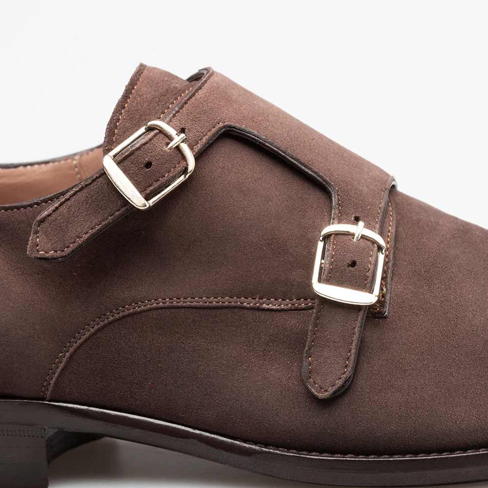 Actore II Double Monk Strap Suede Shoes by Mezlan