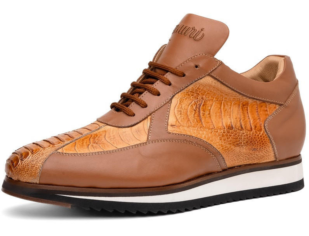 Mauri Ostrich Jogger Sneakers - Chestnut