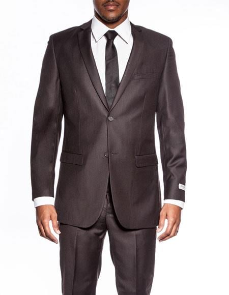 Extra Slim Fit Suit Mens Chocolate Dark Brown extra slim fit wedding prom skinny suit