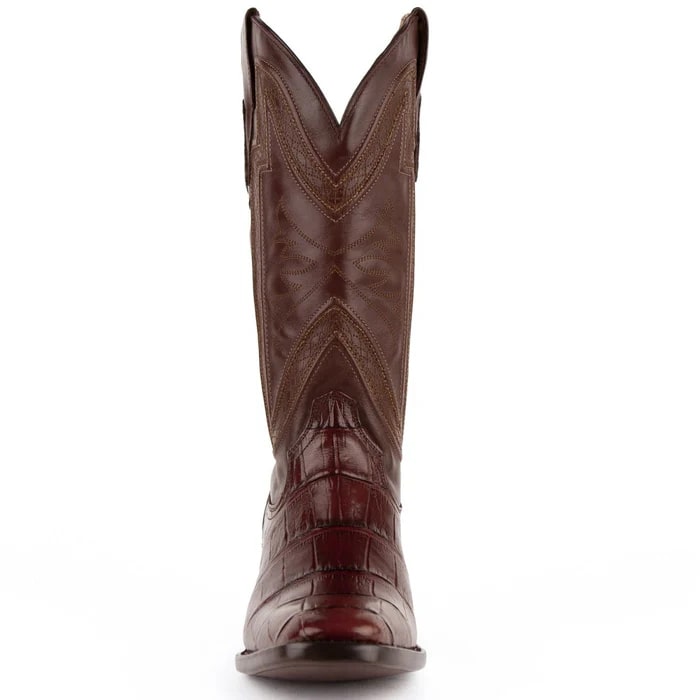 Ferinni Boot - Mens Dress Cowboy Boot - Ferrini Men's Stallion Alligator Boots French Toe Handcrafted Chocolate in Chocolate