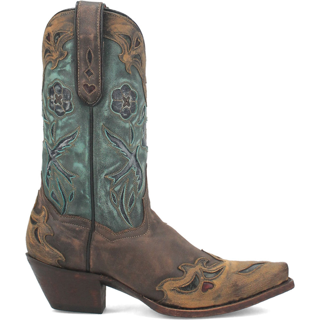 Dan Post Bluebird Chocolate & Teal Cowboy Boot