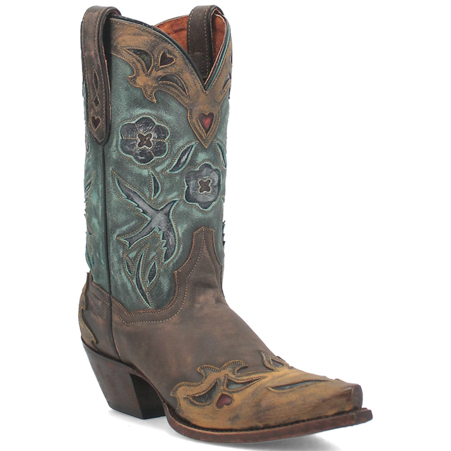 Dan Post Bluebird Chocolate & Teal Cowboy Boot