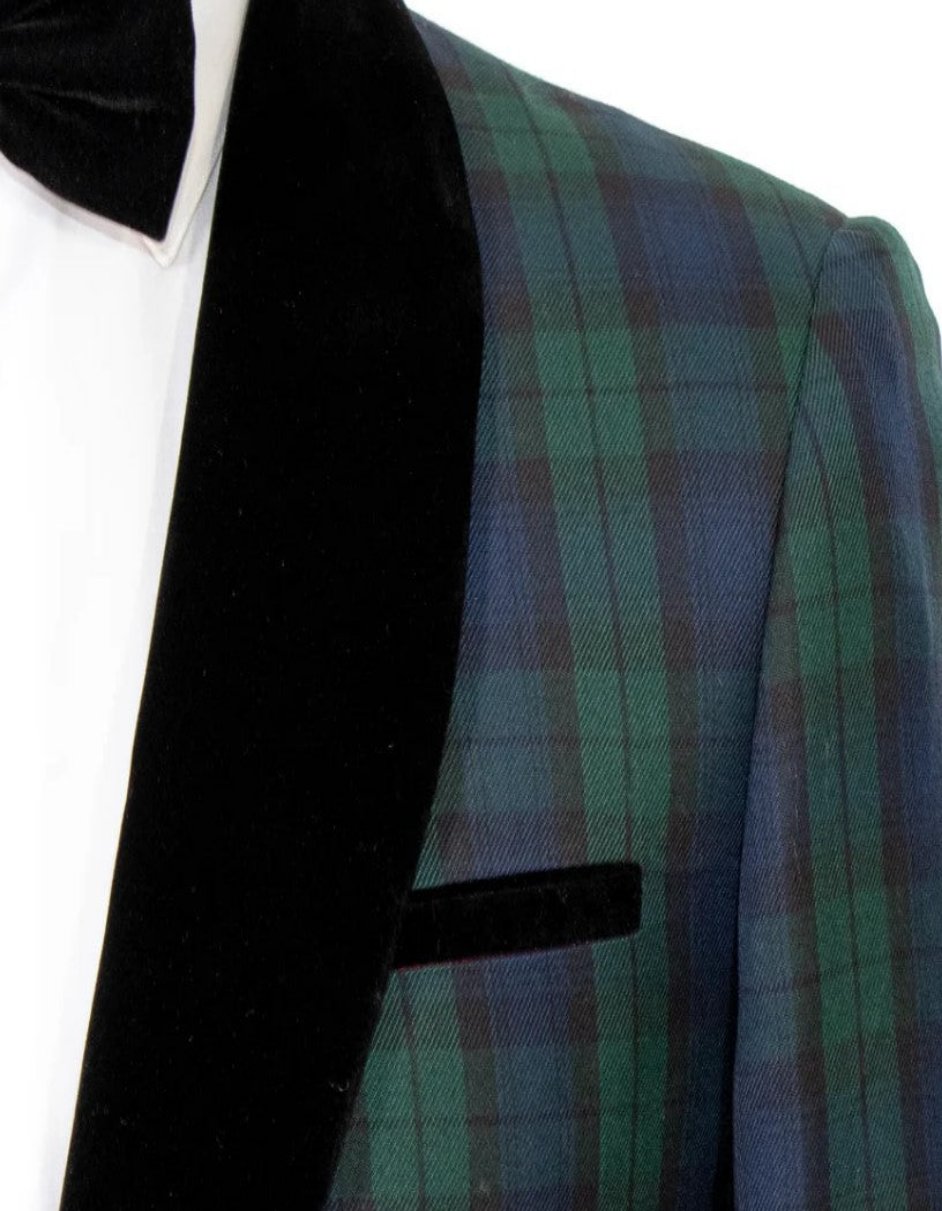 Green Tartan Plaid Dinner Jacket