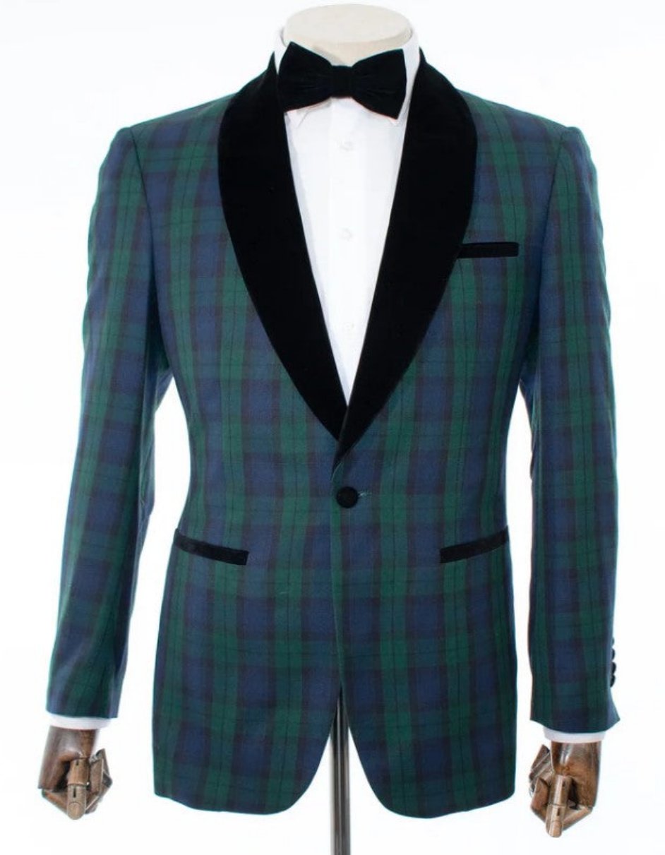 Green Tartan Plaid Dinner Jacket