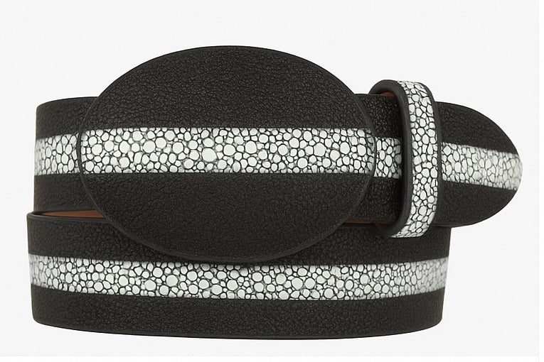 Stingray Imitation Pearl Belt Black 8C111405
