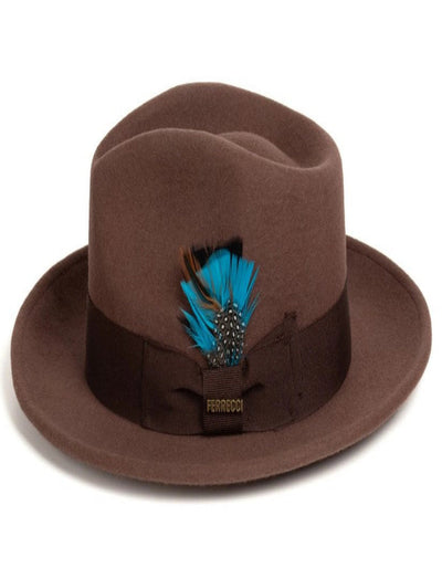 1920s Brown Fedora β Menβs Classic Wool Dress Hat