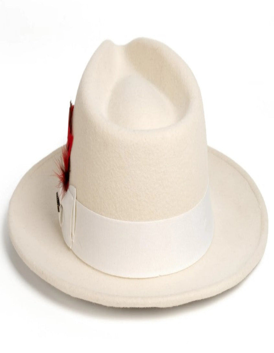 Off White 1920s Wool Fedora by Alligator Warehouse